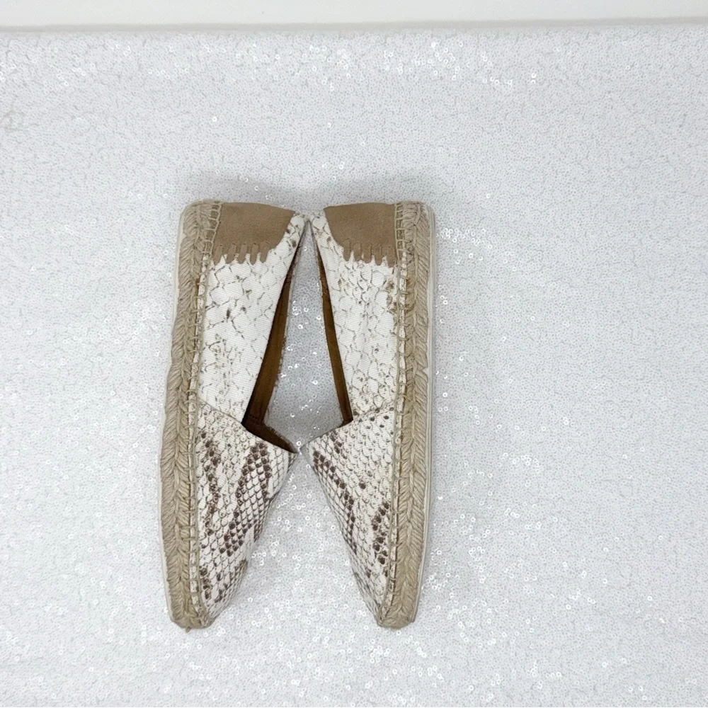 Franco Sarto Espadrille Kenna Snakeskin Espadrille Flats size 7.5W